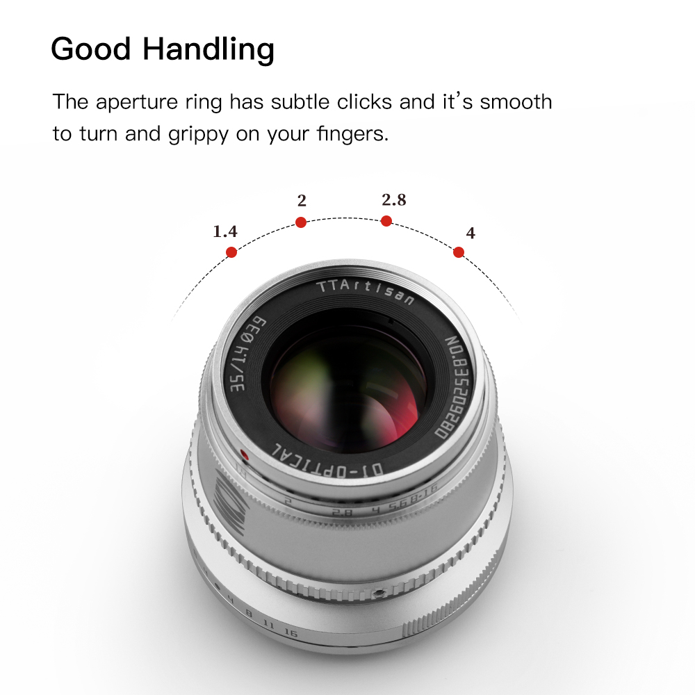 TTArtisan 35mm f/1.4 Manual Focus Lens for Fujifilm X (Silver) - Image 4
