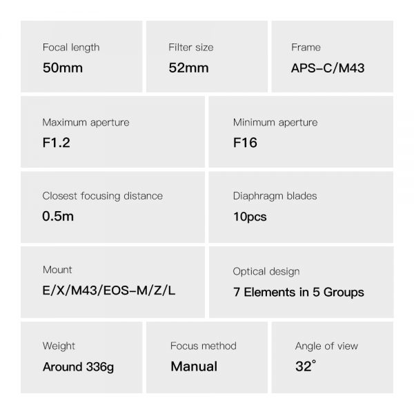 TTArtisan 50mm F1.2 Manual Focus Lens for Fujifilm X Mount - Image 3