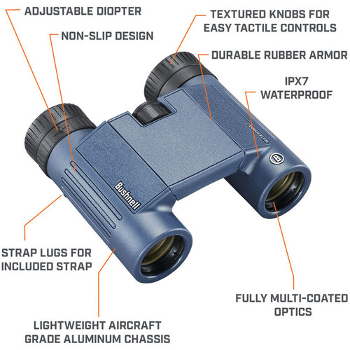 Bushnell 7x50 H2O Porro Prism Binocular (Dark Blue) - Image 6