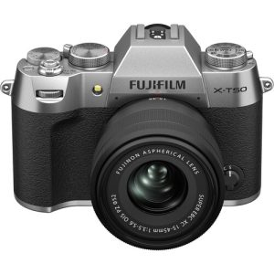 FUJIFILM X-T50 Mirrorless Camera with XC15-45mmF3.5-5.6 OIS PZ Lens Kit (Silver)