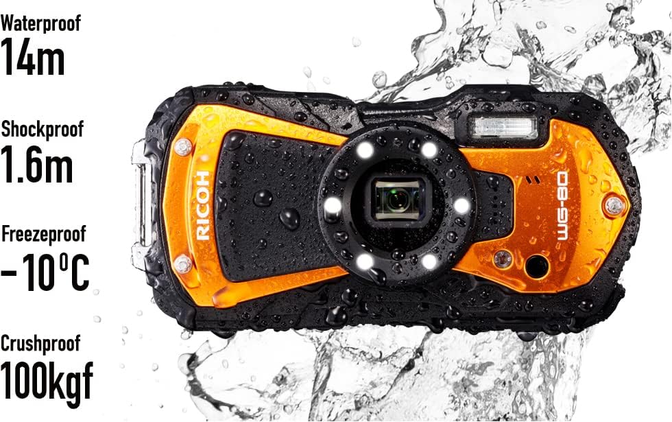 RICOH WG-80 All-weather Adventure Camera (Orange) - Image 4