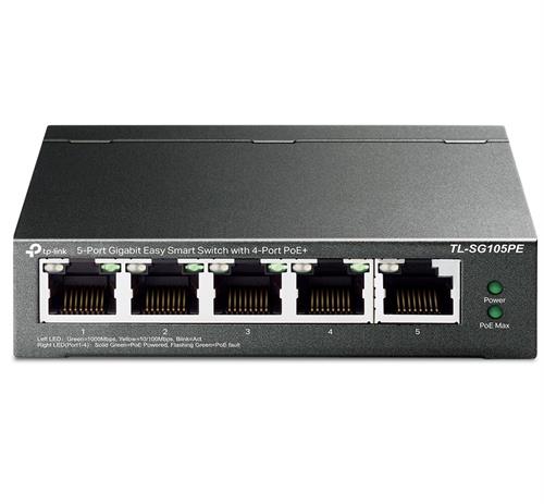 TP-Link TL-SG105PE 5-Port Gigabit Easy Smart Switch with 4-Port PoE+