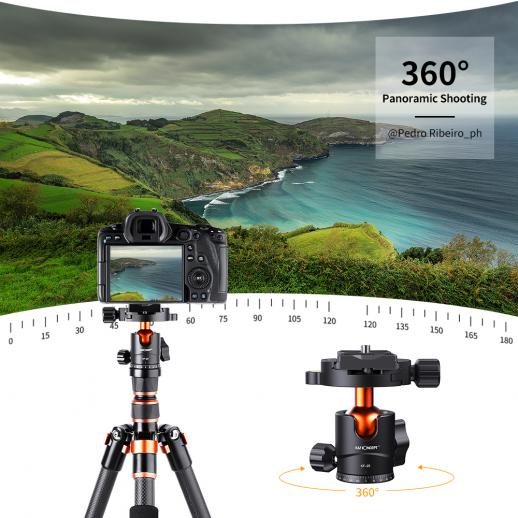 K&F BA225 PRO Carbon Fibre Camera Tripod with Monopod Conversion - KF09.077V2 - Image 6