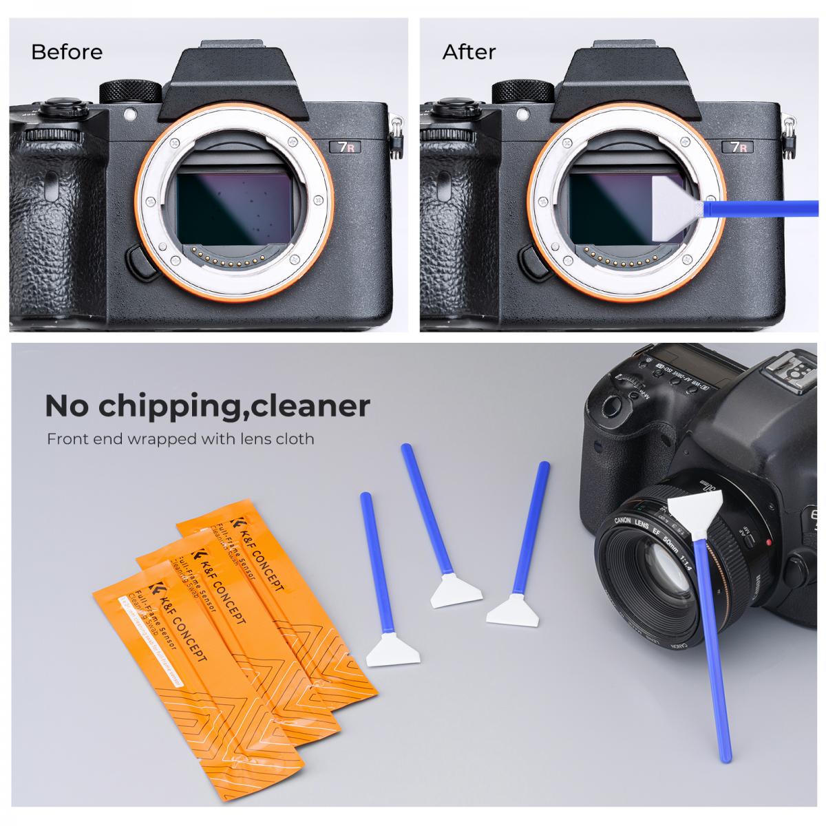 K&F 10 X 24mm Sensor Cleaning Swabs for Full Frame DSLR or Mirrorless - SKU-1698 - Image 5