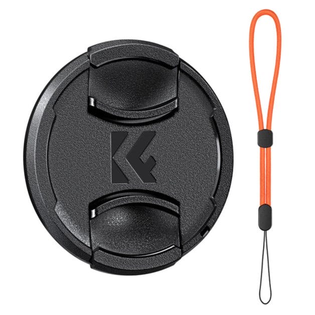 K&F Concept 58mm Center Pinch Lens Cap Kit with 2x Lens Cloths & Attachment Strap