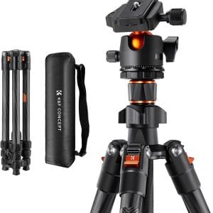 K&F Concept K-Series K254C2 Carbon Fiber Travel Tripod Max Height of 1.6m