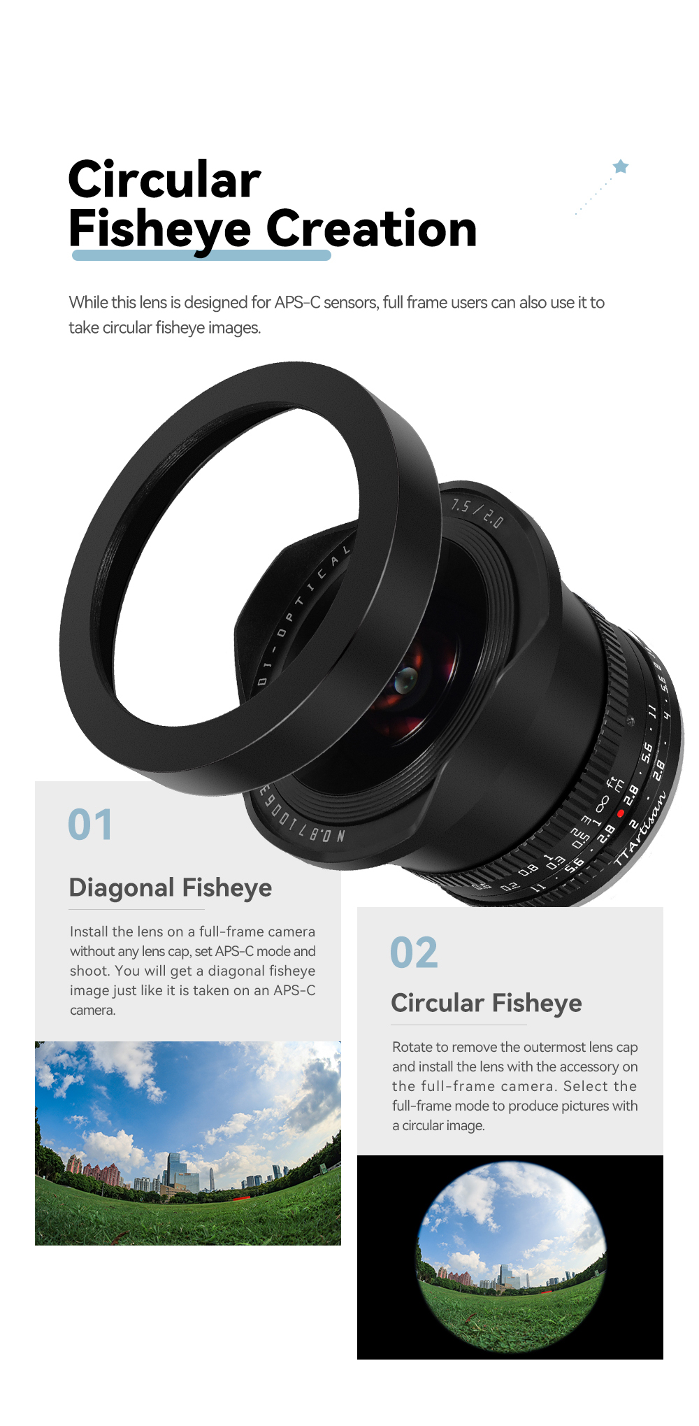 TTArtisan 7.5mm F2 Fisheye Manual Focus Lens for Fujifilm X Mount - Image 7