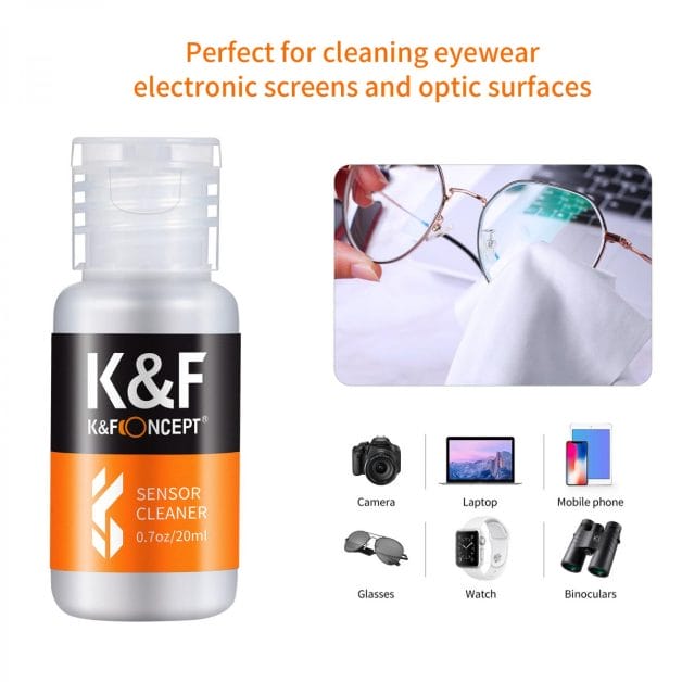 K&F Concept 10 Pack 20ml Cleaning Liquid for Lenses, Sensors, Glasses etc. - Image 5