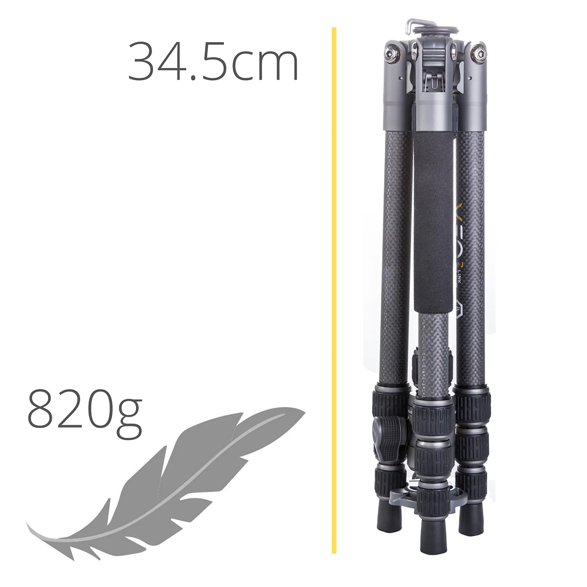 Vanguard Veo 3GO 204CB Ultra-Light Carbon Travel Tripod With Monopod Leg - Image 3
