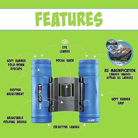 TASCO KIDS 8X21 BLUE RP Compact Binocular - Image 5