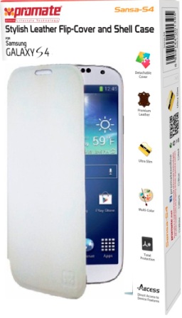 Promate White Sansa Samsung Galaxy S4 shell case