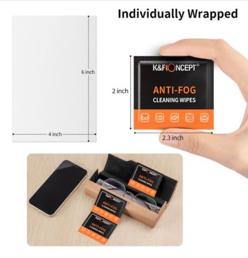 K&F Concept Pack of 50 Lens & LCD Screen Cleaning/Anti-Fog Moist Wipes - KF08.034 - Image 3