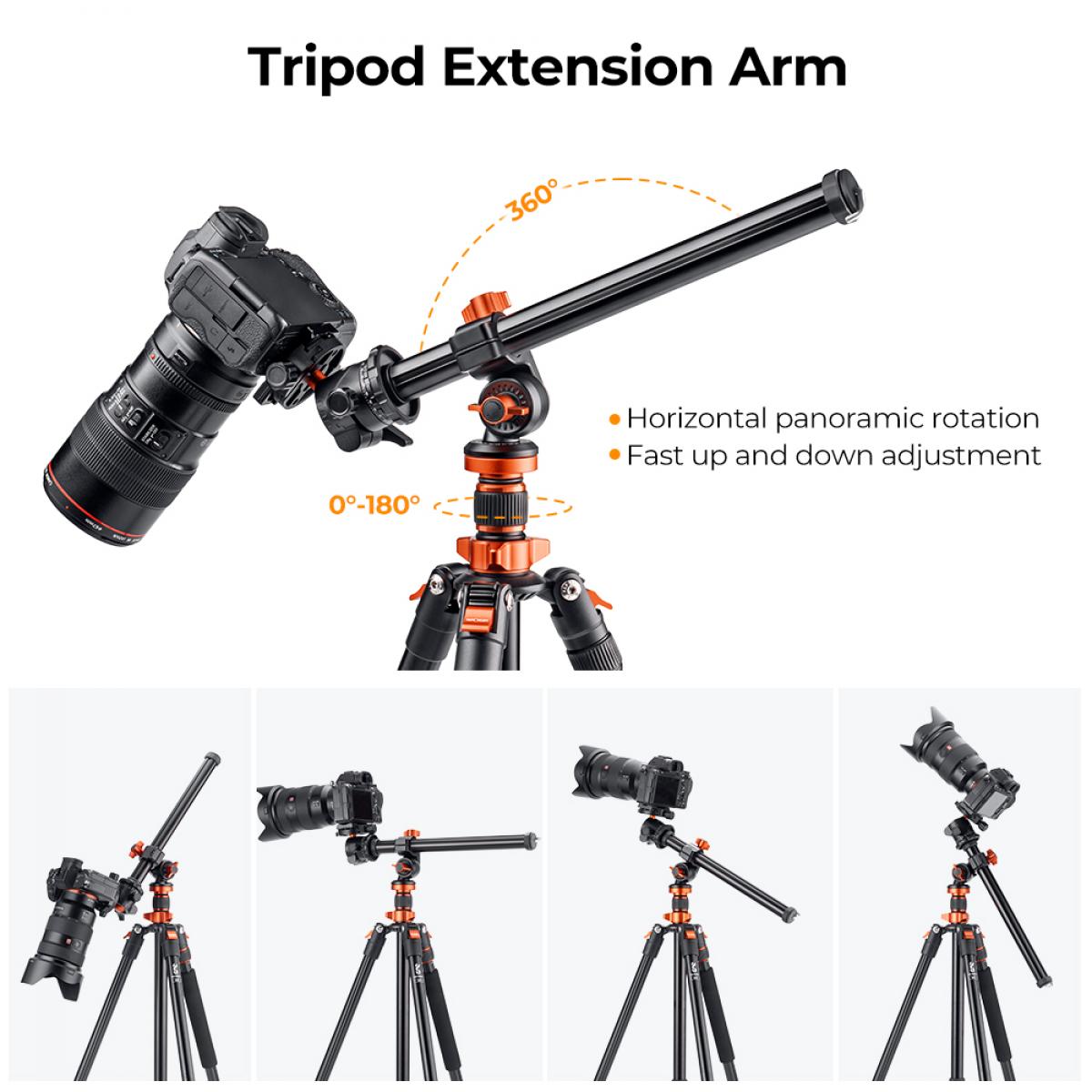 K&F Rotatable Multi-Angle Magnesium Alloy Tripod Column with Locking System - Image 5