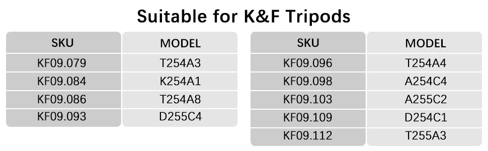 K&F Concept Universal 3 Piece Anti-Slip Rubber Tripod Feet Replacements KF31.050 - Image 7