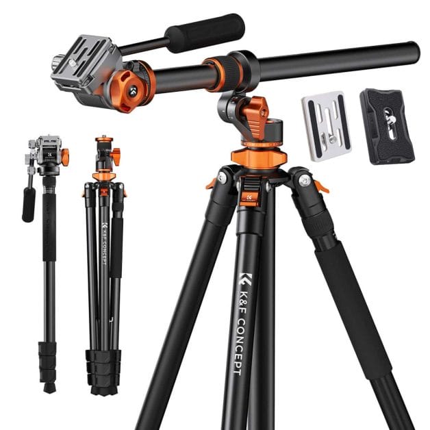 K&F Omni-Reach Video Tripod with Integrated Angle Arm & Monopod - Image 4