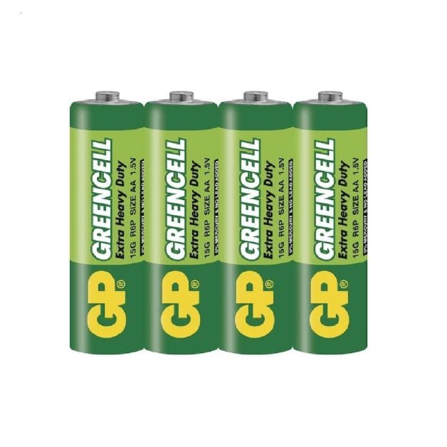 GP Greencell Carbon Zinc AA Batteries – 4 Pack