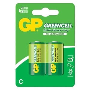 GP Greencell Carbon Zinc C Batteries – 2 Pack