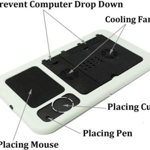 DESK F FOLDING BK&WT + FANS