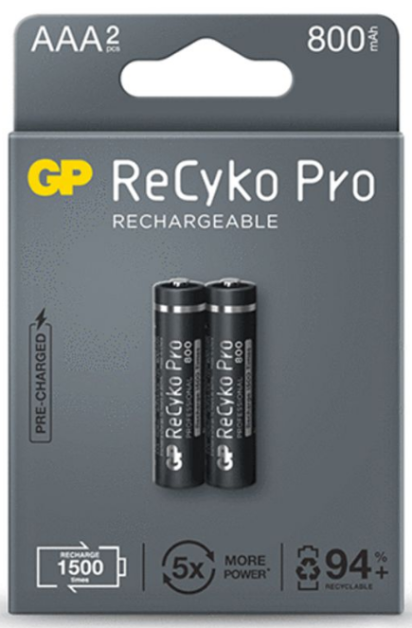 GP ReCyko Pro AAA Rechargeable Battery Card of 2