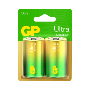 GP Ultra Alkaline D-Size Card of 2