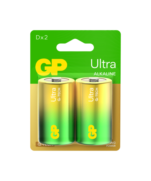 GP Ultra Alkaline D-Size Card of 2