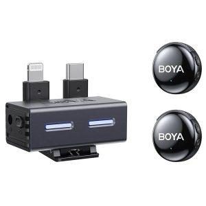 Boya BOYALINK 3-03 2.4Ghz Wireless Mic System USB-C, Lightning & 3.5mm