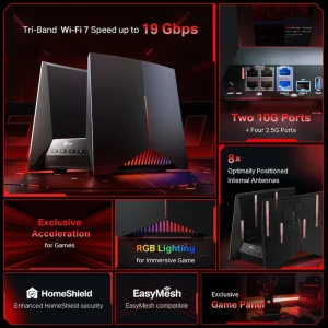 Archer GE800 BE19000 Tri-Band Wi-Fi 7 Gaming Router
