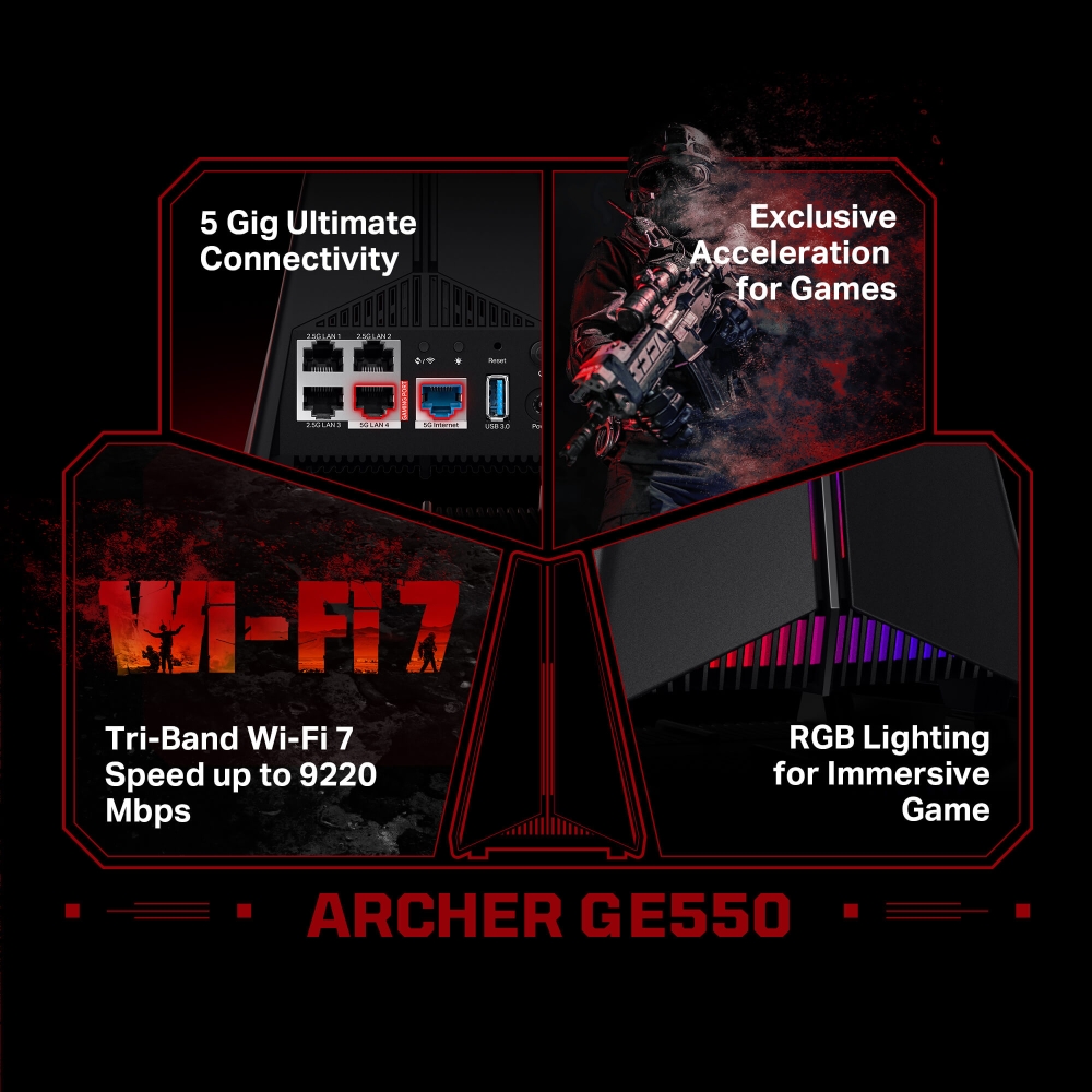 Archer GE550 BE9300 Tri-Band Wi-Fi 7 Gaming Router - Image 9