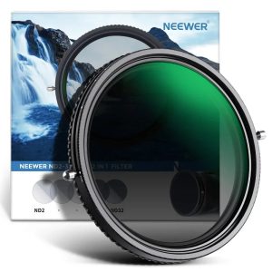 Neewer 82mm Filter 2-in-1 CPL Circular Polarizer and VND ND2-ND32 Variable Neutral Density