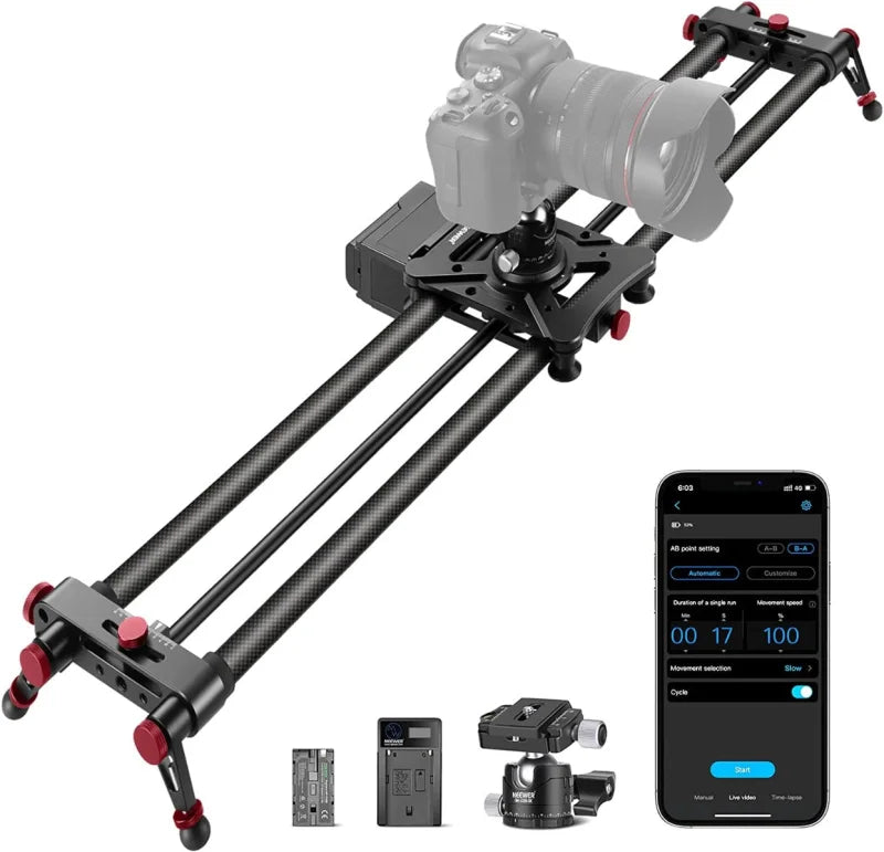 Neewer ER1-80 Motorized Electronic Carbon Fiber Camera Slider 80cm