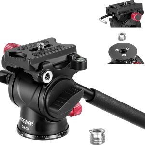 Neewer GM23 Fluid Tripod Head with Handle & Arca Type Quick Release