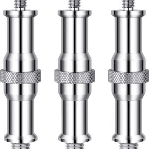 Neewer ST-22/ST23 3-Pack 1/4 to 3/8 Metal Male Converter Threaded Screw Adapter Spigot Stud