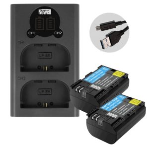Newell LP-E6N Chabatt Xtra Power Set (2 x Batteries, 1 x Dual Charger) for Canon Cameras