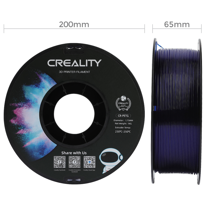 Creality PETG Filament Transparent Blue 1Kg - Image 2