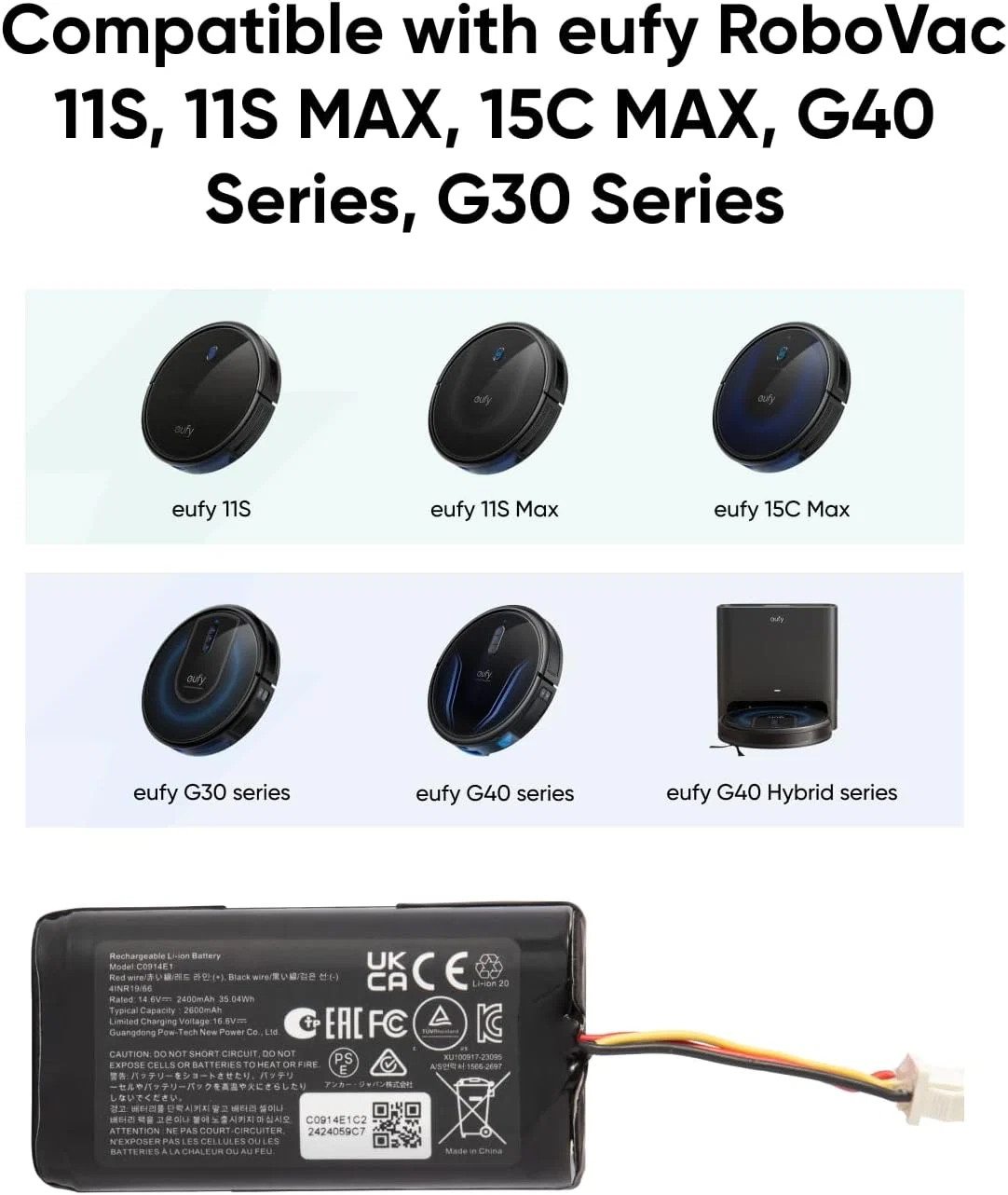 eufy Clean Replacement Battery for 15C Max, G20 Hybrid - Image 4