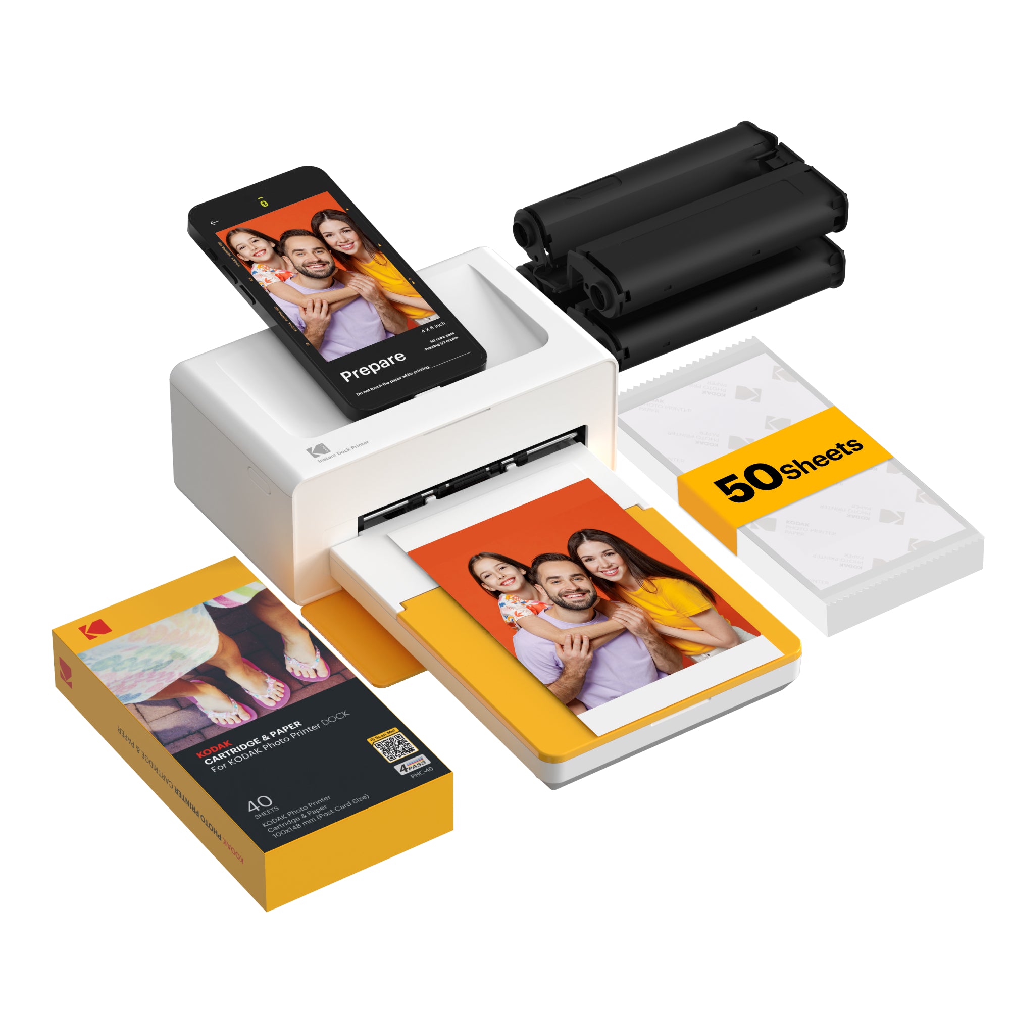 KODAK Dock Plus Printer PD460Y (Yellow) - Prints 4"x6"