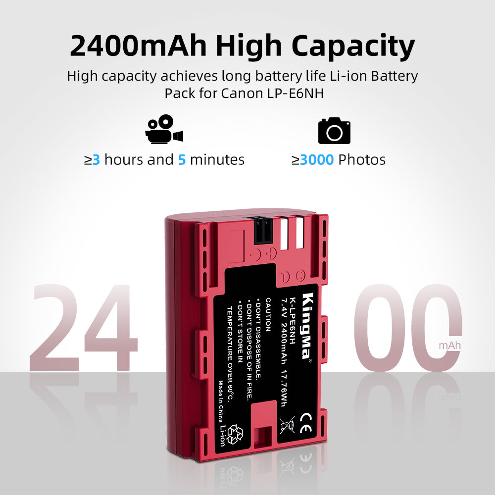 KingMa LP-E6NH Camera Battery for Canon 2400mAh - Image 2