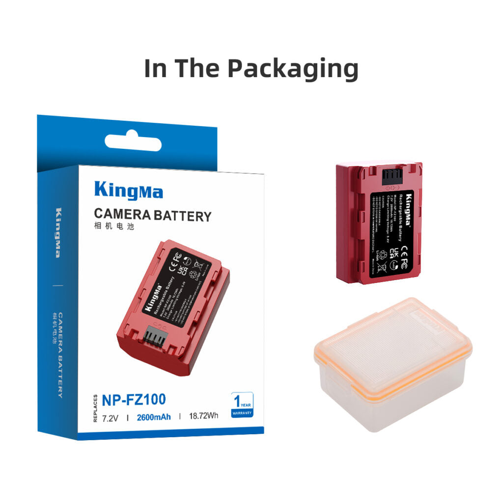 KingMa NP-FZ100 Camera Battery for Sony 2600mAh with Case - Image 4
