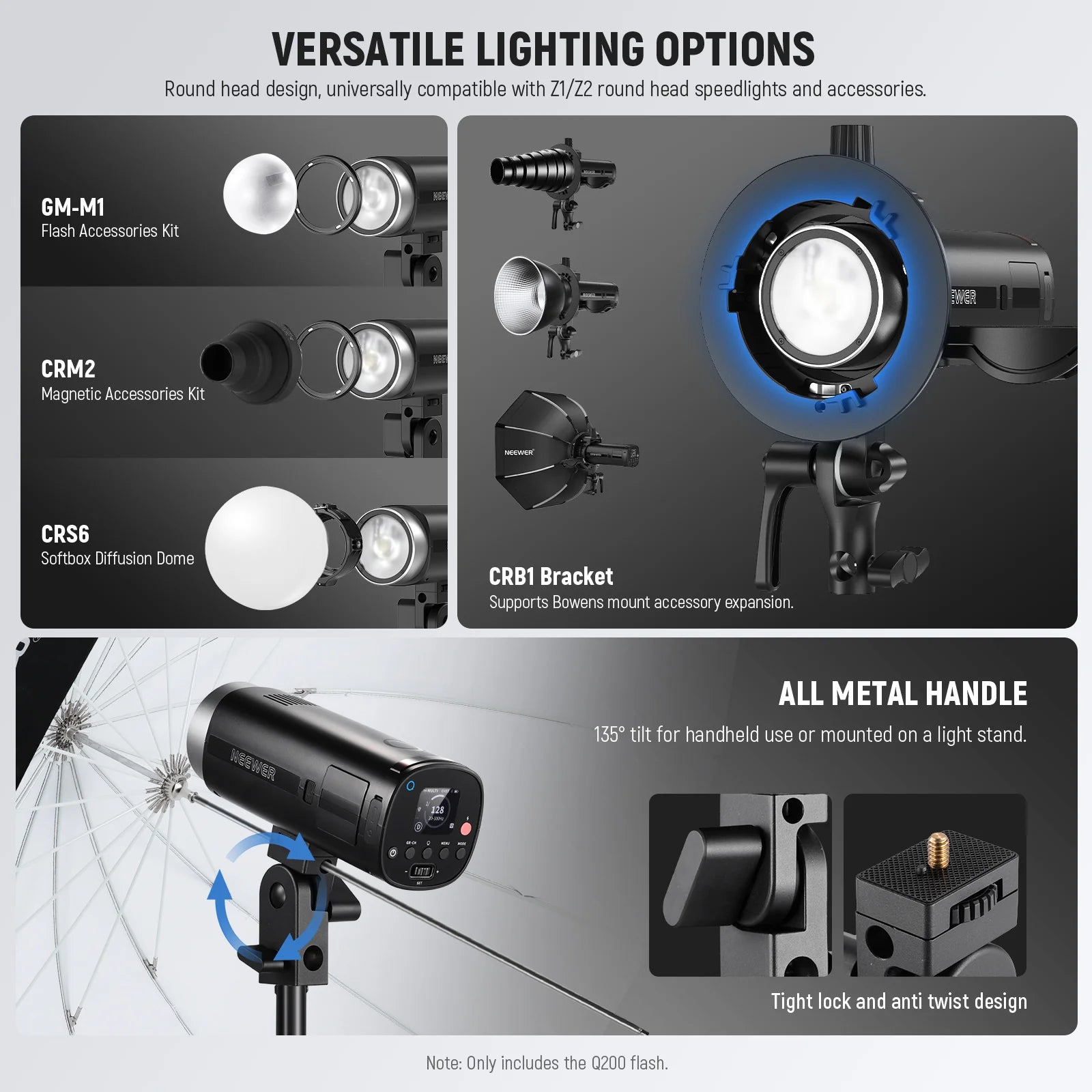 Neewer Q200 200Ws 2.4G TTL Outdoor Battery Flash - Image 3