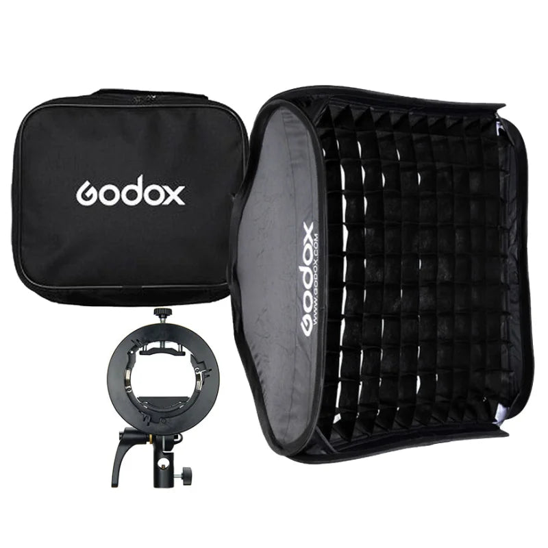 Godox SGGV6060 60cm Folding Pop-Up Softbox with Grid and S2 Speedlight Bracket