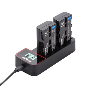 KingMa BM058F770-2BM NP-F770 2-Pack Batteries with LCD Dual Charger for Sony