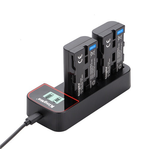 KingMa BM058F770-2BM NP-F770 2-Pack Batteries with LCD Dual Charger for Sony