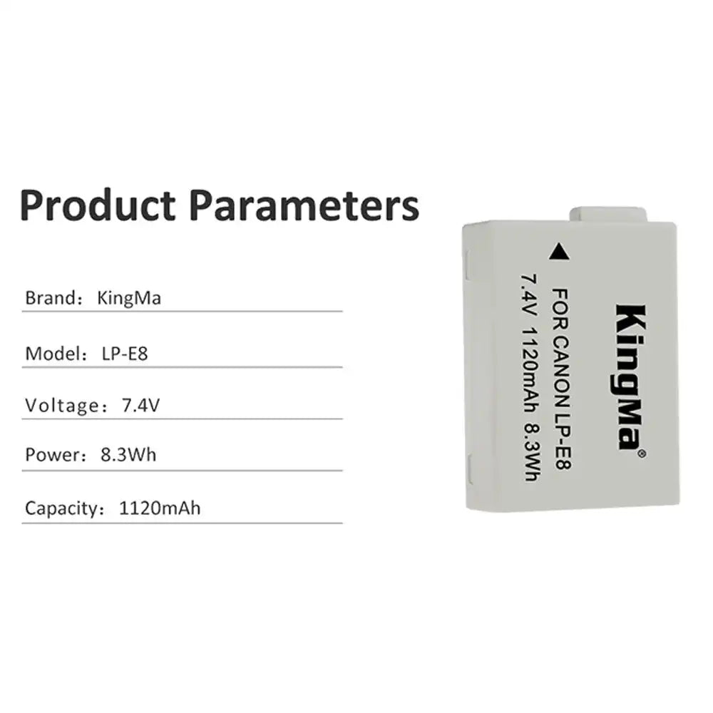 KingMa LP-E8 Camera Battery for Canon 1120mAh - Image 3