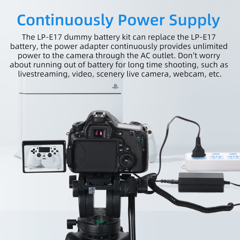 KingMa DR-LPE17 Canon LP-E17 Dummy Battery with AC Power Supply - Image 2