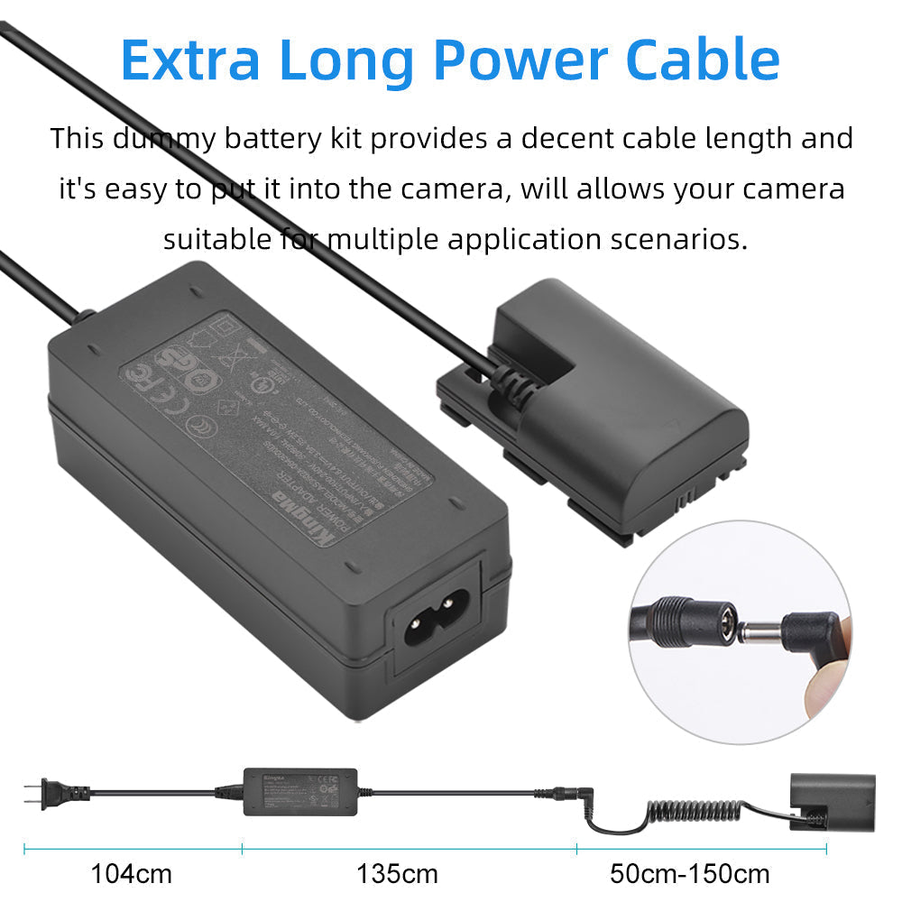 KingMa DR-LPE6 Canon LP-E6 Dummy Battery with AC Power Supply - Image 5