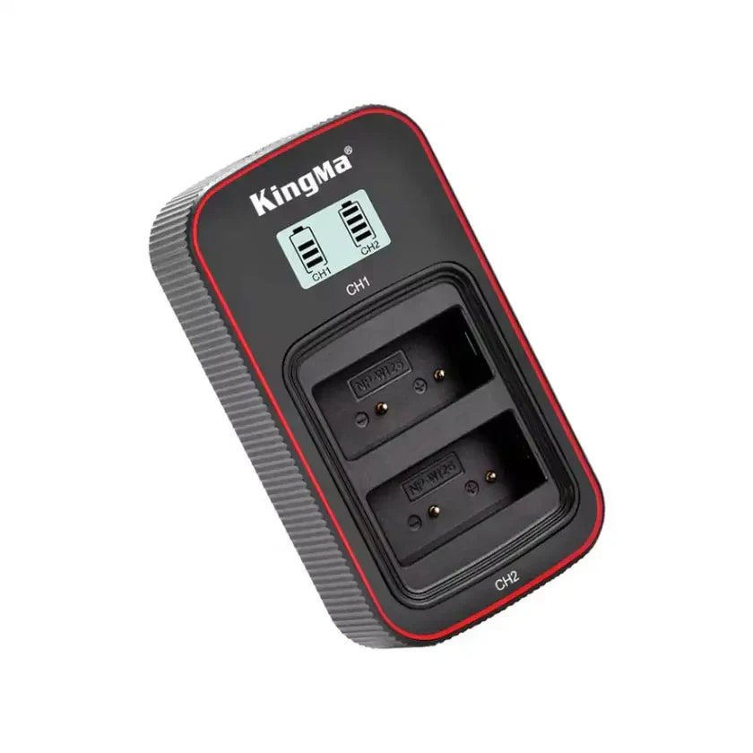 KingMa BM058 NP-W126 LCD Dual USB-C Charger for Fujifilm