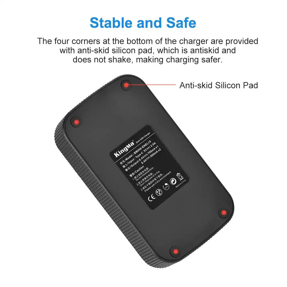 KingMa BM058 EN-EL15 LCD Dual USB-C Charger for Nikon - Image 3