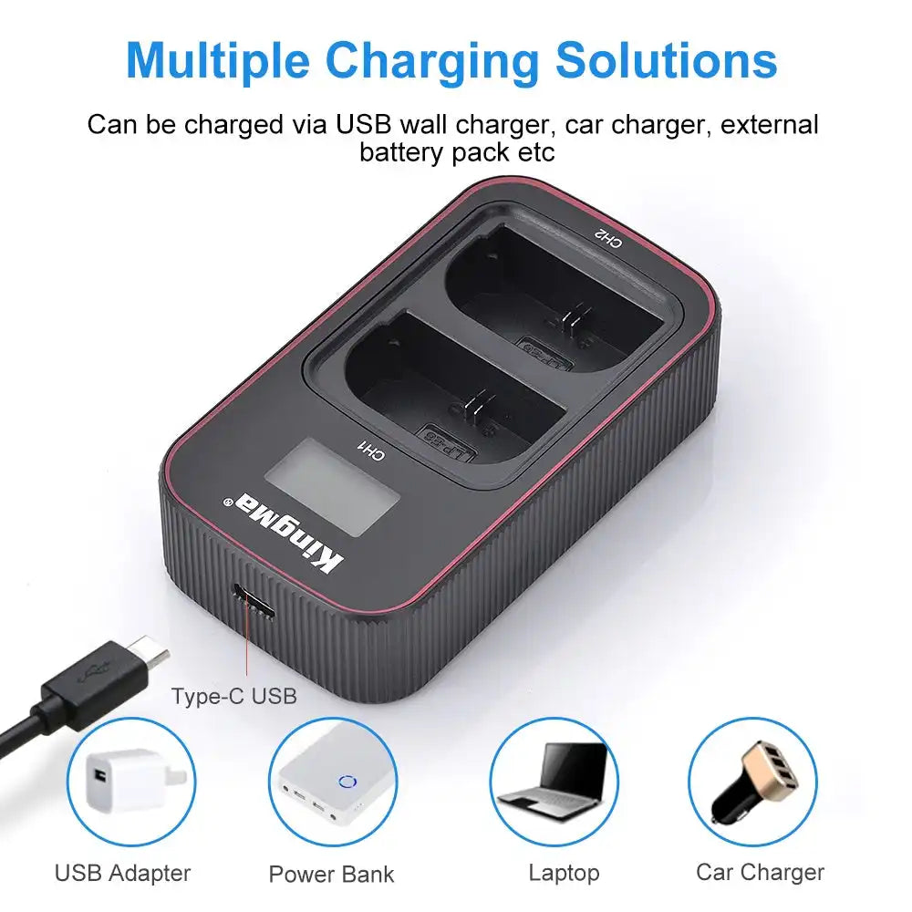 KingMa BM058 EN-EL15 LCD Dual USB-C Charger for Nikon - Image 2