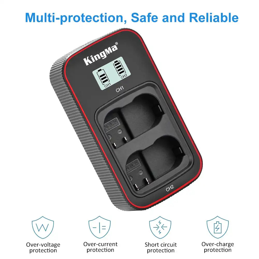 KingMa BM058 EN-EL15 LCD Dual USB-C Charger for Nikon - Image 4