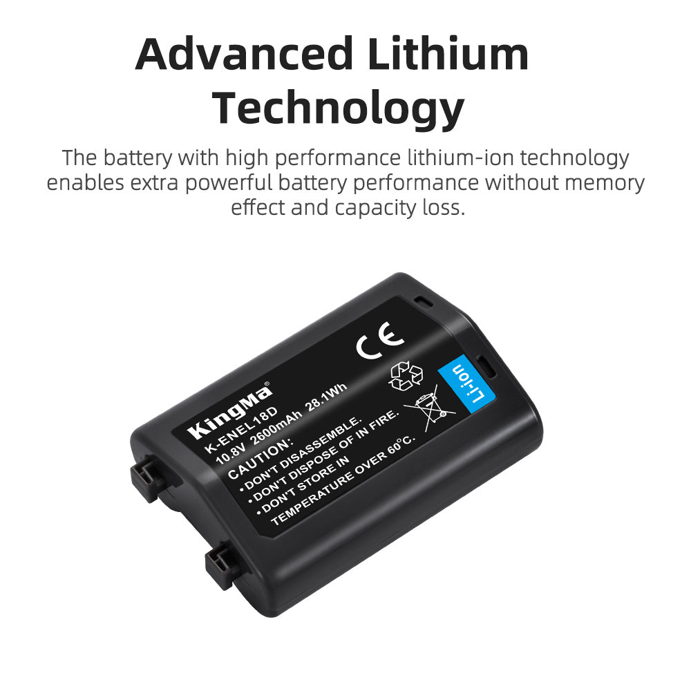 KingMa EN-EL18D Camera Battery for Nikon Z9 & D6 2600mAh - Image 5